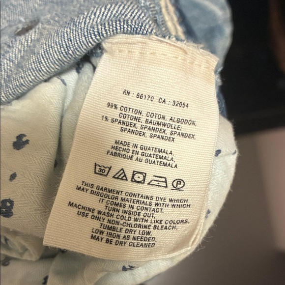 Pilcro Blue Embroidered Jean Shorts - Picture 6 of 8